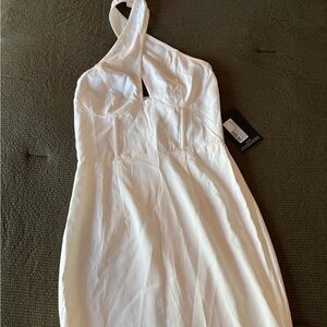 Pretty Little Thing Elegant White Halter Dress
